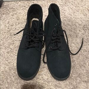 UGG Black Lace-Up Suede Boots